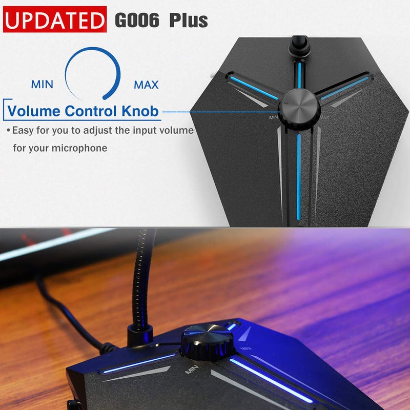CMTECK Computer Microphone, G006Plus USB Desktop Condenser PC Laptop Mic, Mute Button with LED Indicators, Compatible with Windows/Mac (with Volume Knob) - Image 5